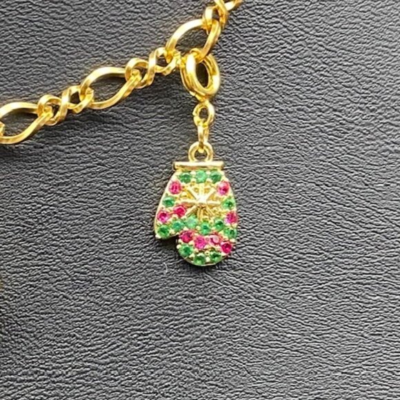 Gold Charm Necklace with Festive Holiday Removable Charms - Picture 10 of 14